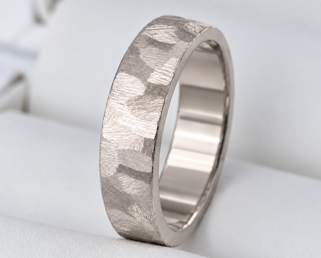 🩶 Anneau (deux tiers) en acier paillettes pour bague mood interchangeable