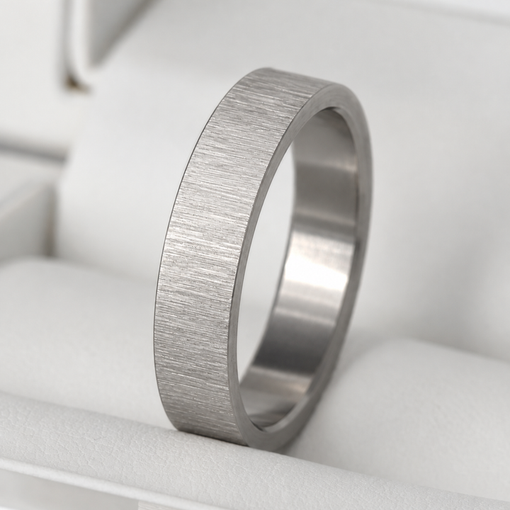 🩶 Anneau (deux tiers) en acier froissé pour bague mood interchangeable