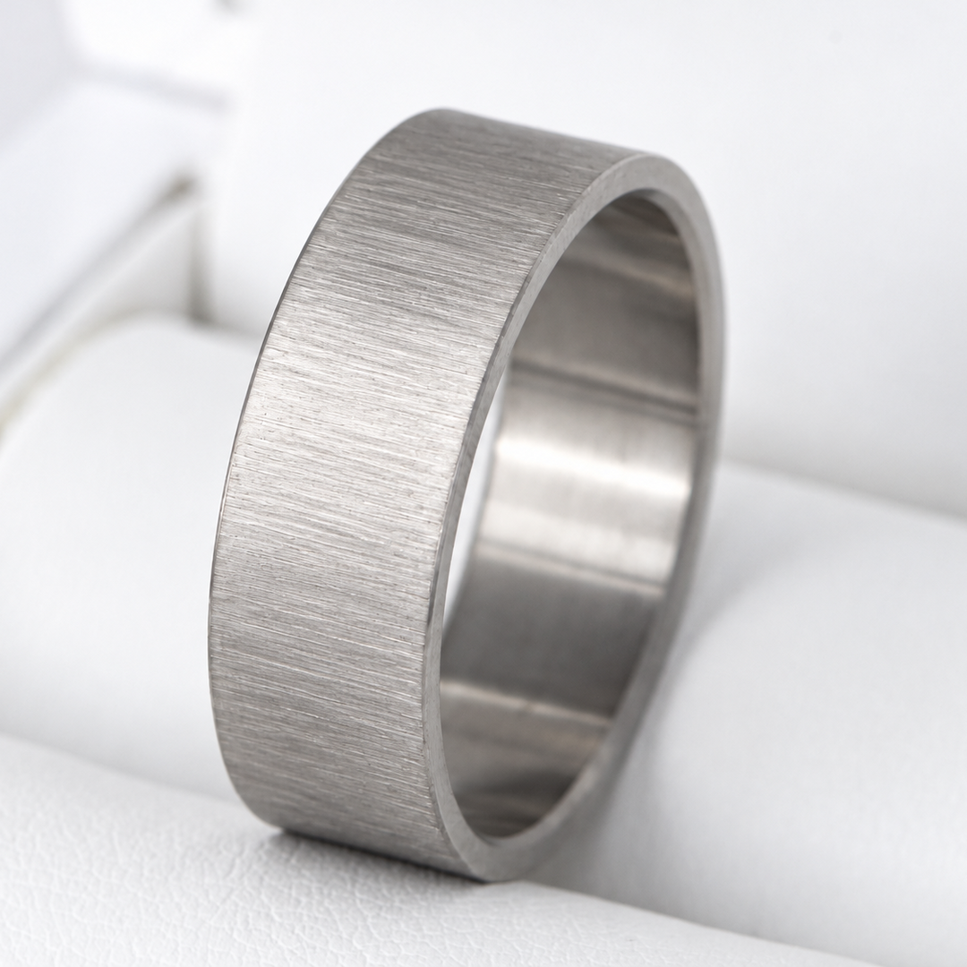 Inner ring (addon) in grey wrinkled steel for interchangeable mood ring