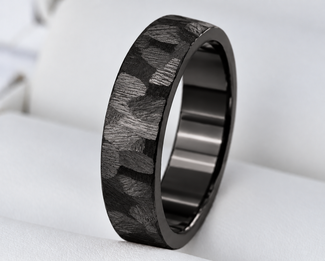 🩶 Anneau (deux tiers) en acier paillettes pour bague mood interchangeable
