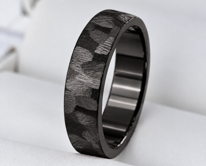🩶 Anneau (deux tiers) en acier paillettes pour bague mood interchangeable