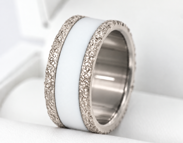 XS Base "Rock" in stainless steel for interchangeable mood ring, Collector's edition numbered from 1 to 100