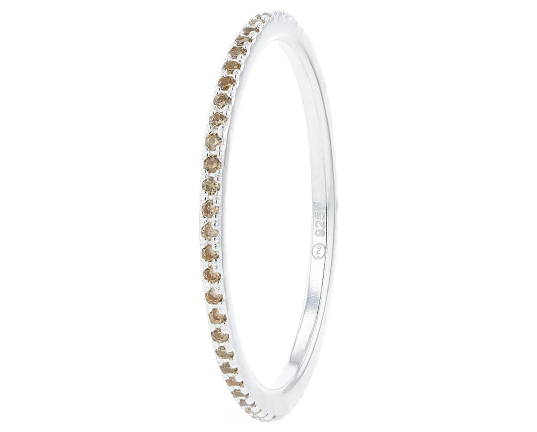 💍 Anneau (addon mini) "Aura Champagne" en argent 925 serti de zircons champagnes