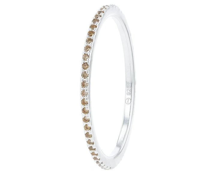 💍 Anneau (addon mini) "Aura Champagne" en argent 925 serti de zircons champagnes