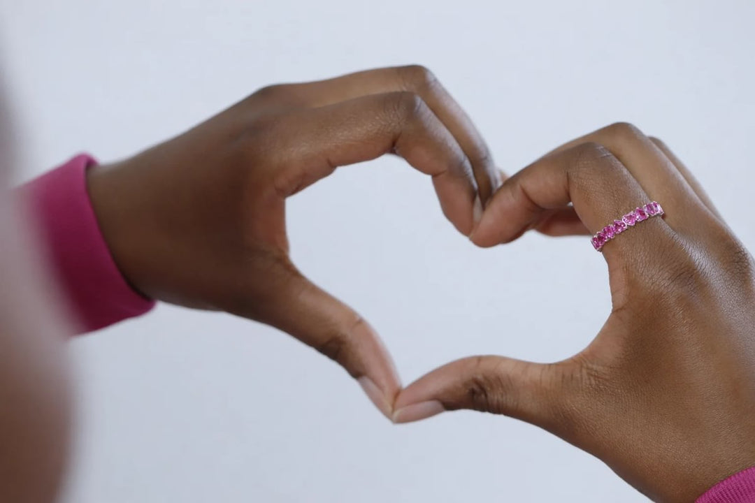 💍💖 Anneau (addon deux tiers) "Aurheart rubis" en argent 925 serti de zircons rubis