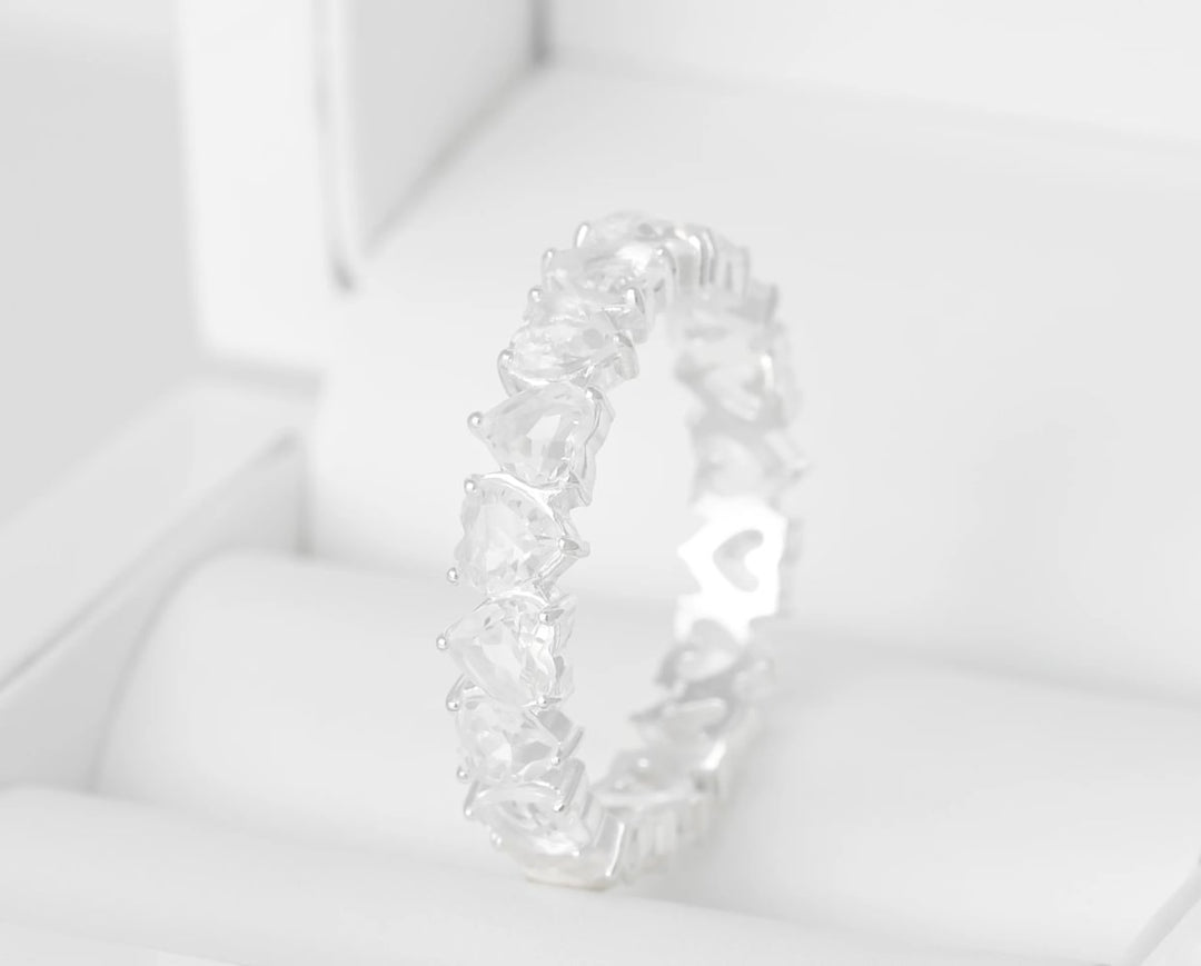 💍🤍 2/3 Addon „Aurheart pur" aus 925er Silber, gefasst mit weissen Zirkonia-Steinen