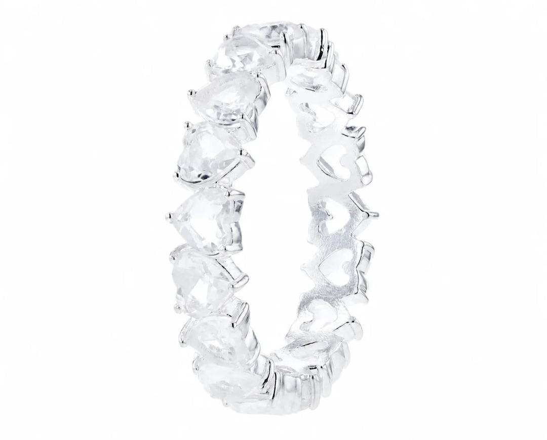💍🤍 2/3 Addon „Aurheart pur" aus 925er Silber, gefasst mit weissen Zirkonia-Steinen