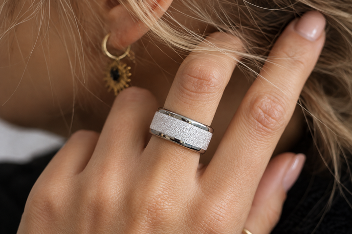 Anneau (addon) en argent 925 « Neige éternelle » pour bague mood interchangeable