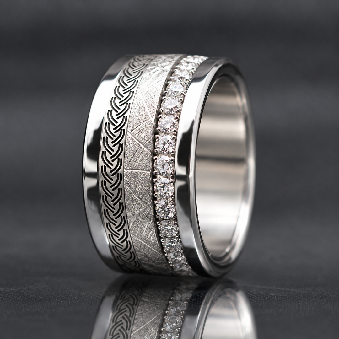 Anneau (medium) en argent 925 « Brossé » pour bague mood interchangeable