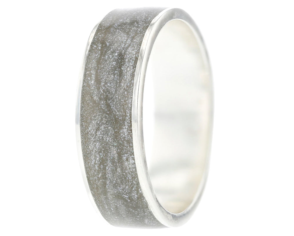 Bague en argent 925 et émail couleur gris
