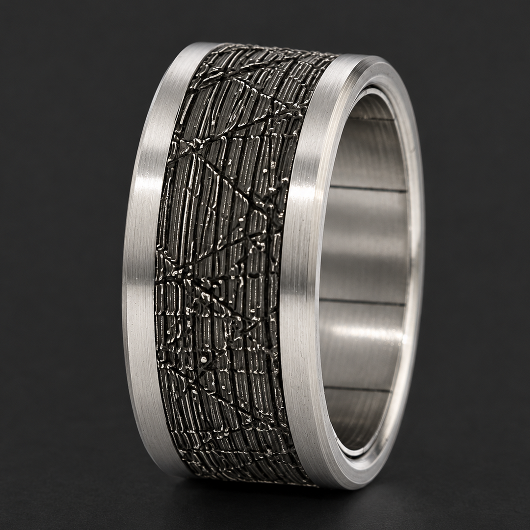 Anneau (addon) en argent 925 « Cire perdue » pour bague mood interchangeable