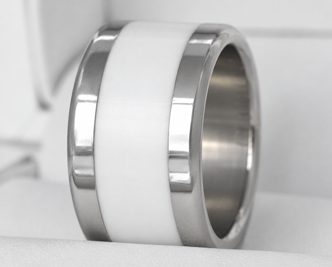 Base large en acier 316L arrondie et polie (13mm) pour bague mood interchangeable