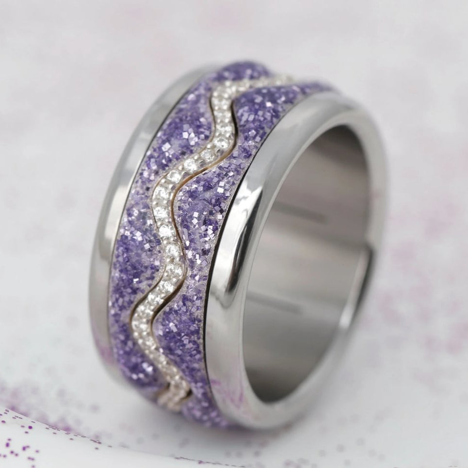 Bague_mood_interchangeable_2/3_edges_nazaré_purple_argent