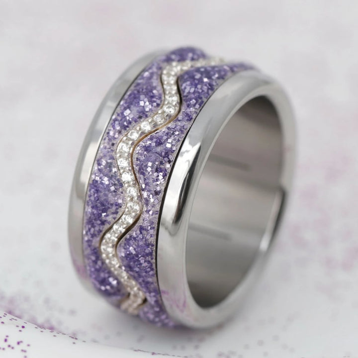 Bague_mood_interchangeable_2/3_edges_nazaré_purple_argent