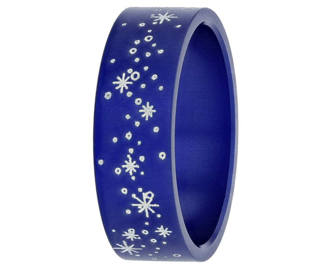22 🎁 Anneau (addon ou deux tiers) "Nuit Étoilée" en aluminium bleu marine