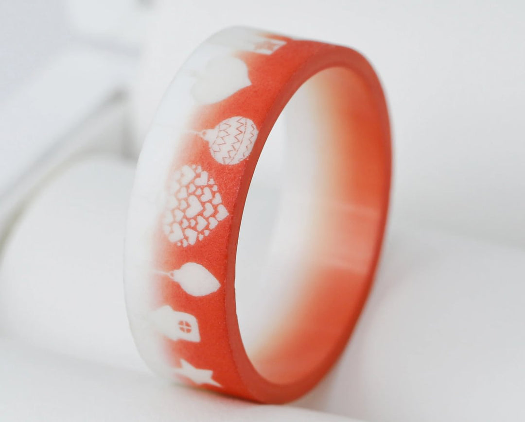 Bague_mood_interchangeable_addon_calendrier_avent_polymère_rouge_blanc