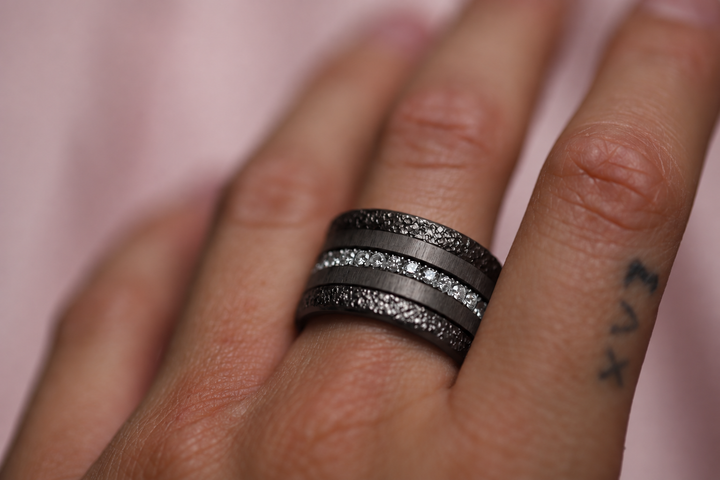 🩶 Base large « Rock » en acier 316L (13mm) pour bague mood interchangeable — édition collector