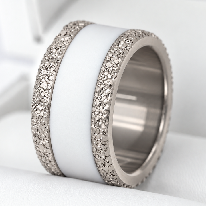 🩶 Base large « Rock » en acier 316L (13mm) pour bague mood interchangeable — édition collector