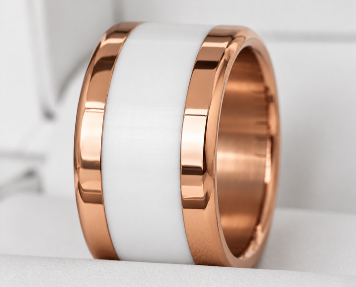 Base large en acier 316L arrondie et polie (13mm) pour bague mood interchangeable
