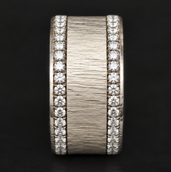 Anneau (addon) en argent 925 « Froissé » pour bague mood interchangeable