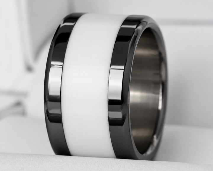 Base large en acier 316L arrondie et polie (13mm) pour bague mood interchangeable