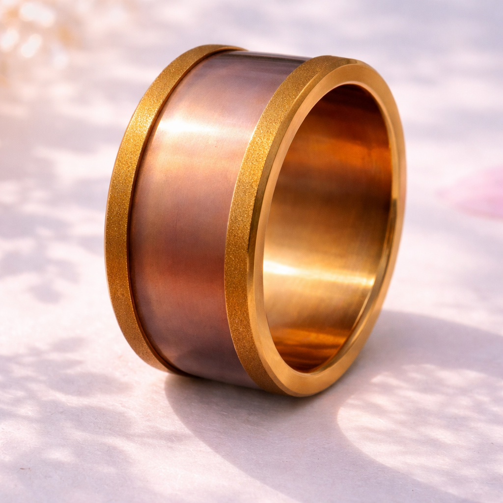 Small bronze Amber rounded sandblasted base in stainless steel (11MM)