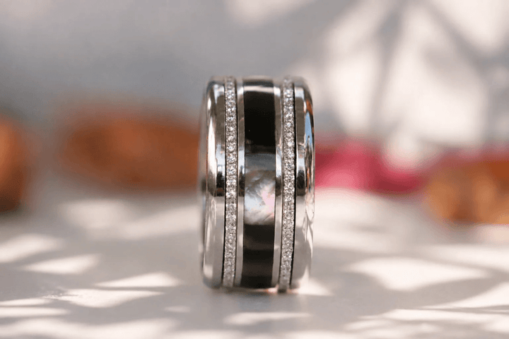 🍁 Anneau (deux tiers) "Bosco – Nácar Inlay" en argent nacré