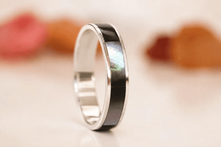🍁 Anneau (deux tiers) "Bosco – Nácar Inlay" en argent nacré