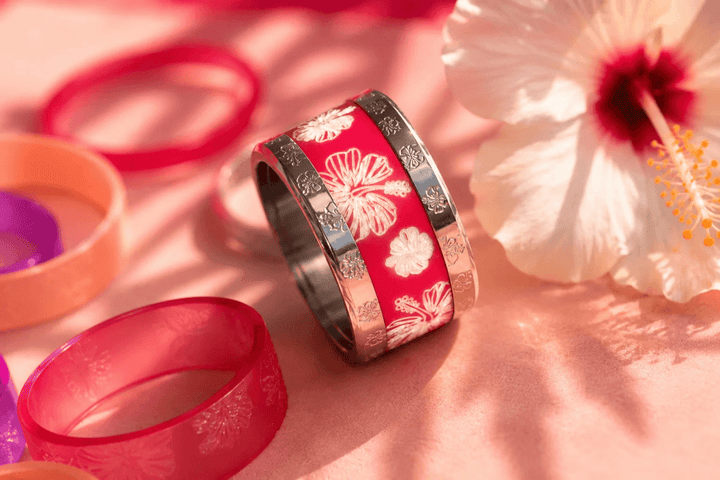 Set "Monoï" Hibiskus graviert | Aloha