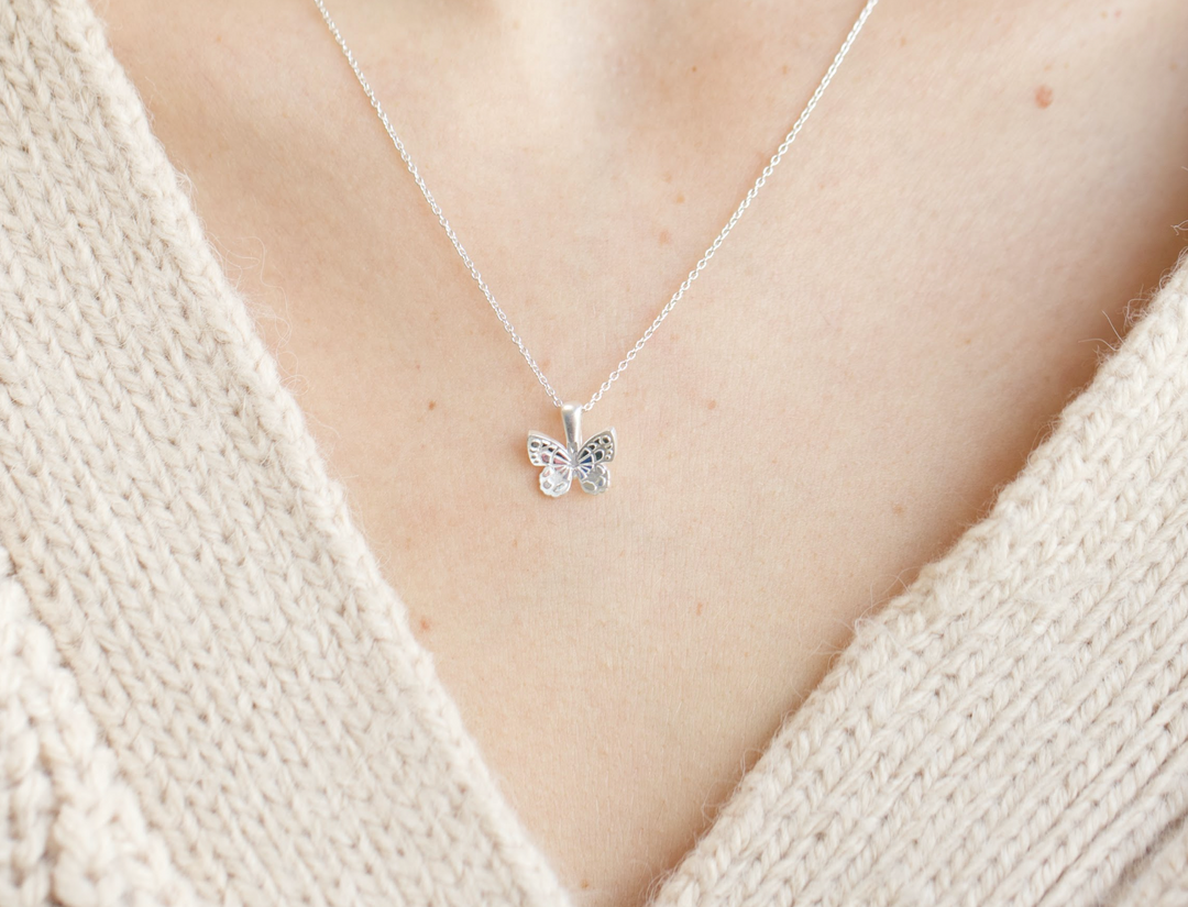 Mood Halskette aus Silber mit Mariposa Anhänger