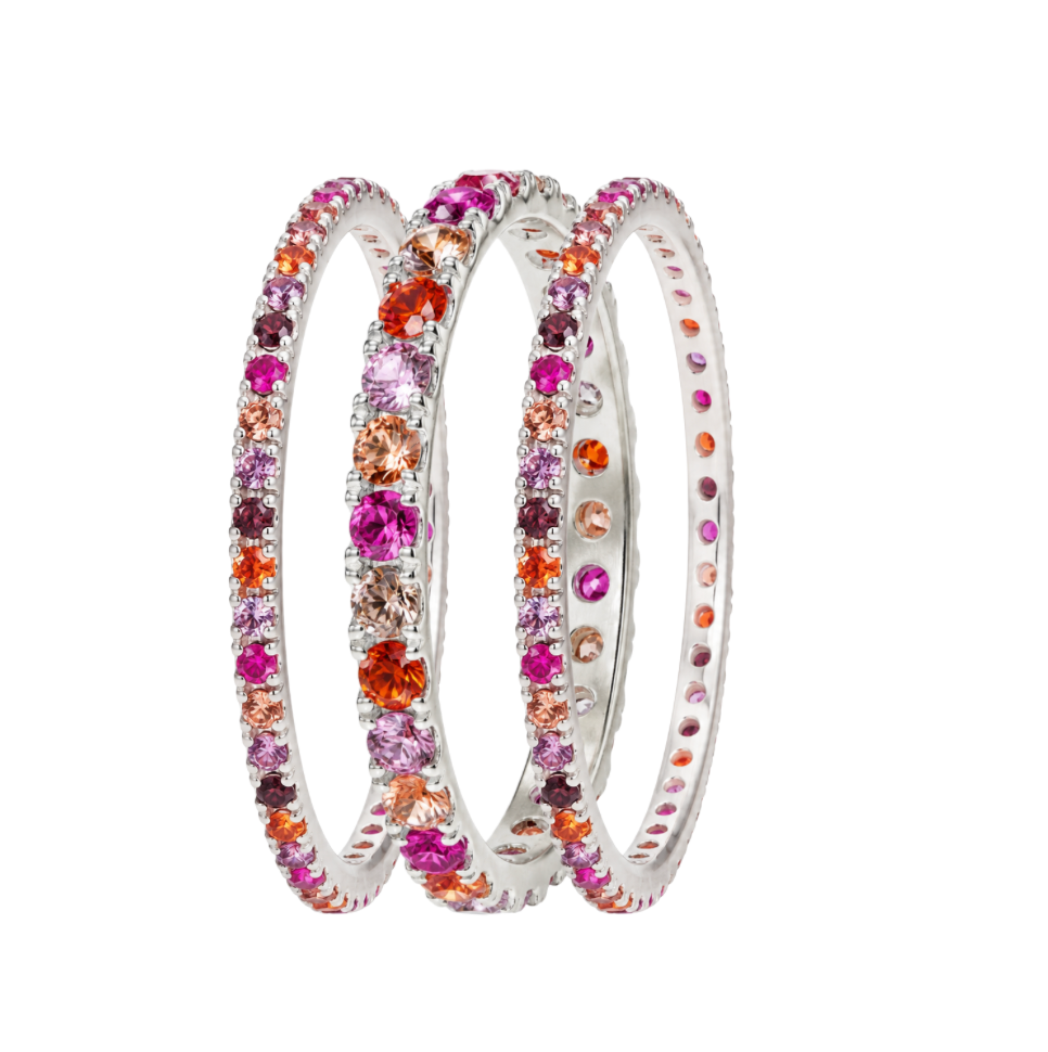 🍂 Éclat d’Automne gift set – 1 Medium + 2 Minis in 925 silver with autumn-coloured zirconia stones