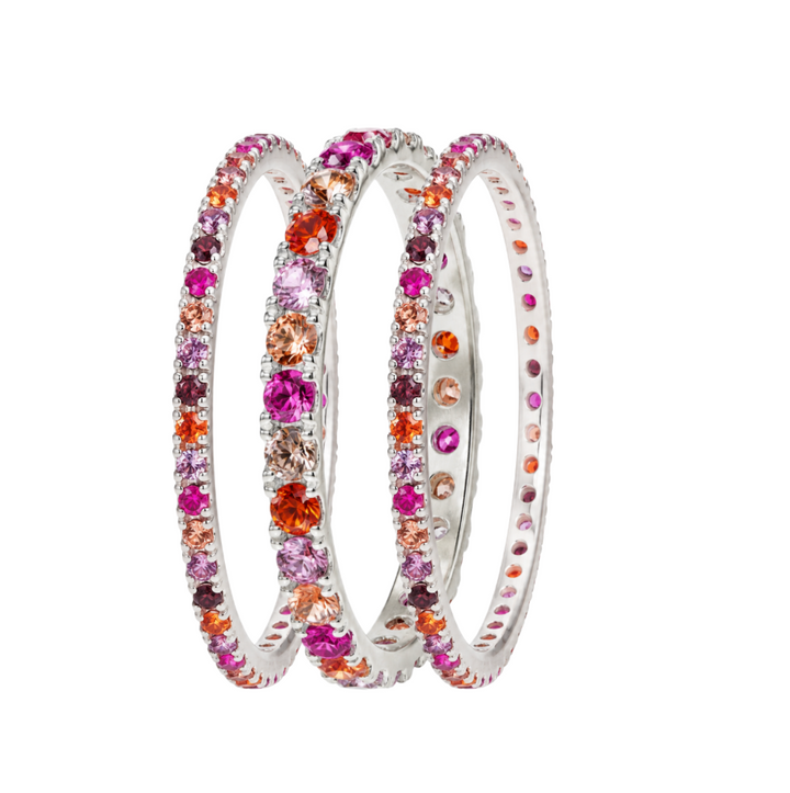 🍂 Éclat d’Automne gift set – 1 Medium + 2 Minis in 925 silver with autumn-coloured zirconia stones