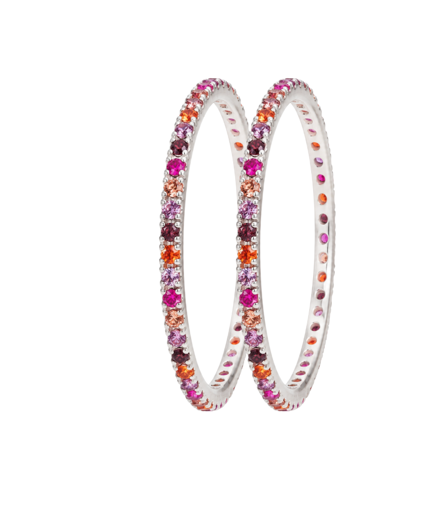🍁 Pack de 2 Minis Aura Éclat d'Automne 🍁 minis en argent avec zircons aux couleurs automnales « Éclat d'Automne » à combiner avec les bagues interchangeables mood