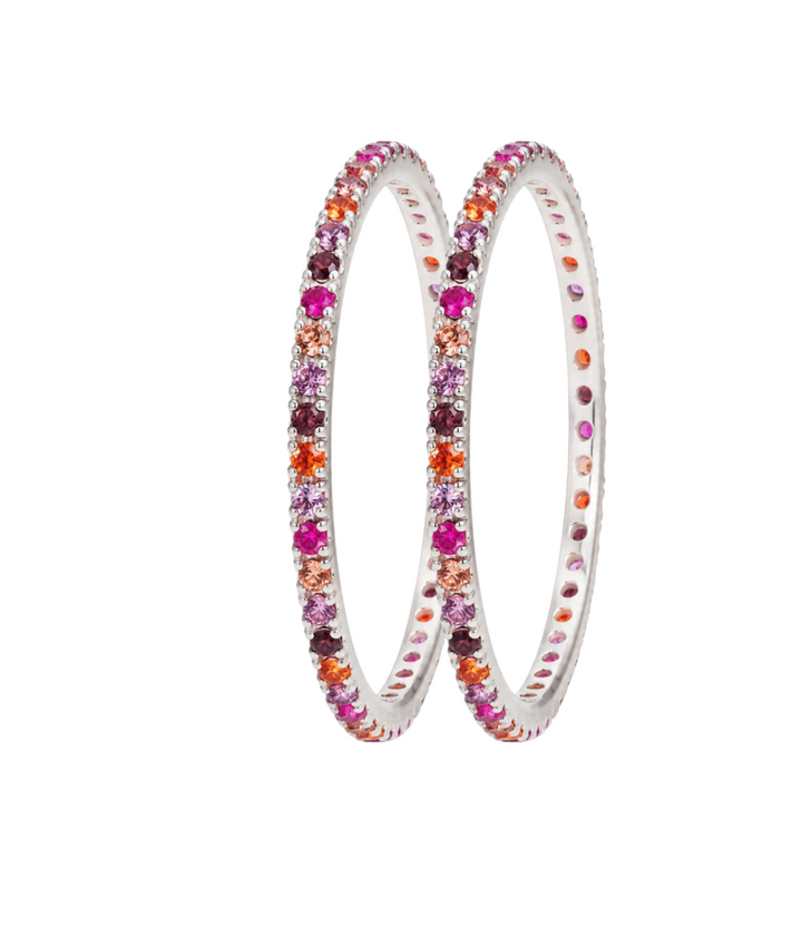 🍁 Pack de 2 Minis Aura Éclat d'Automne 🍁 minis en argent avec zircons aux couleurs automnales « Éclat d'Automne » à combiner avec les bagues interchangeables mood