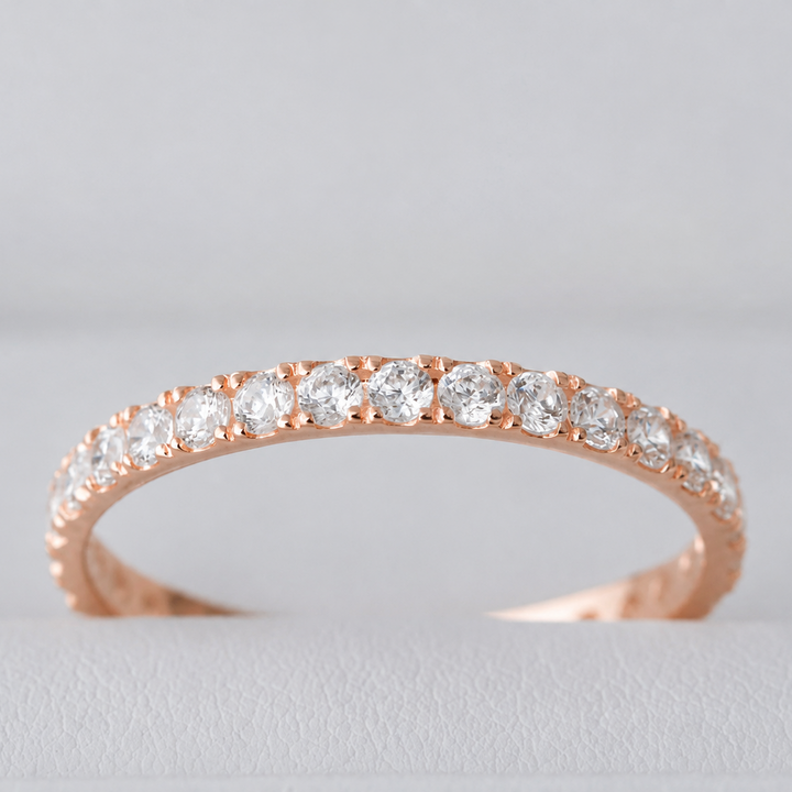 ✨ Aura Authentique Rose Gold 💍 Anneau (addon medium) en argent rose gold serti de zircons — édition spéciale étoiles & planètes