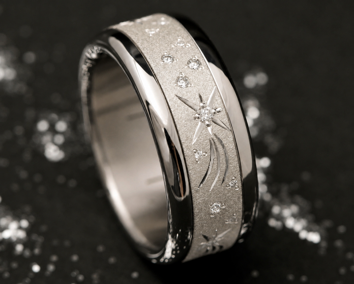💍 Anneau (addon deux tiers) « Unicorn » en argent 925 entièrement serti de diamants blancs