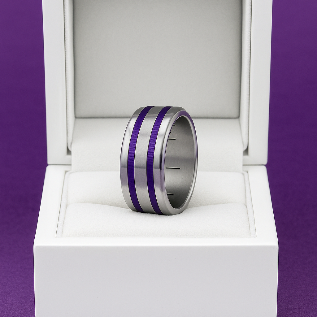 🌌 Set 2 Mini Addons aus violettblauem Aluminium, für den auwechselbaren mood Ring