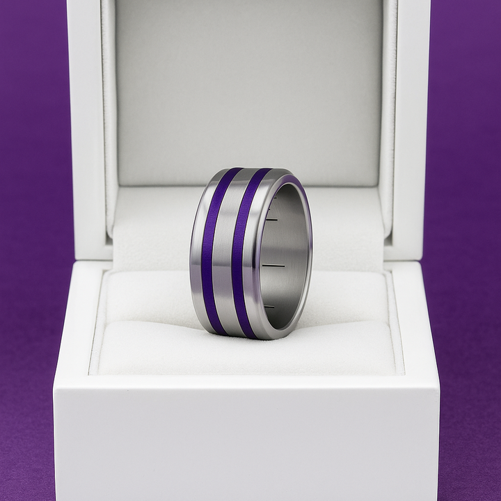 🌌 Set 2 Mini Addons aus violettblauem Aluminium, für den auwechselbaren mood Ring