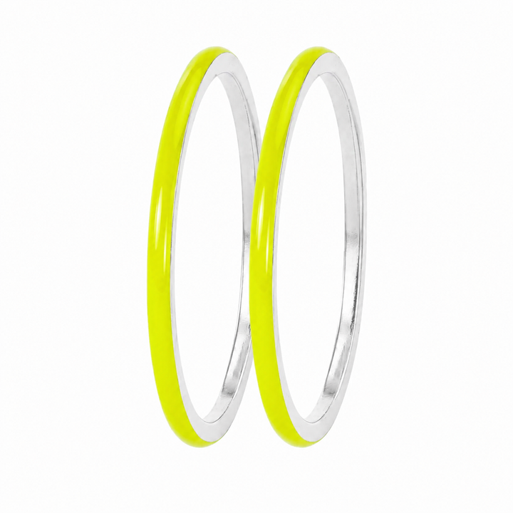 Anneau (2 minis) "Neon Lime" en argent pour bague mood interchangeable