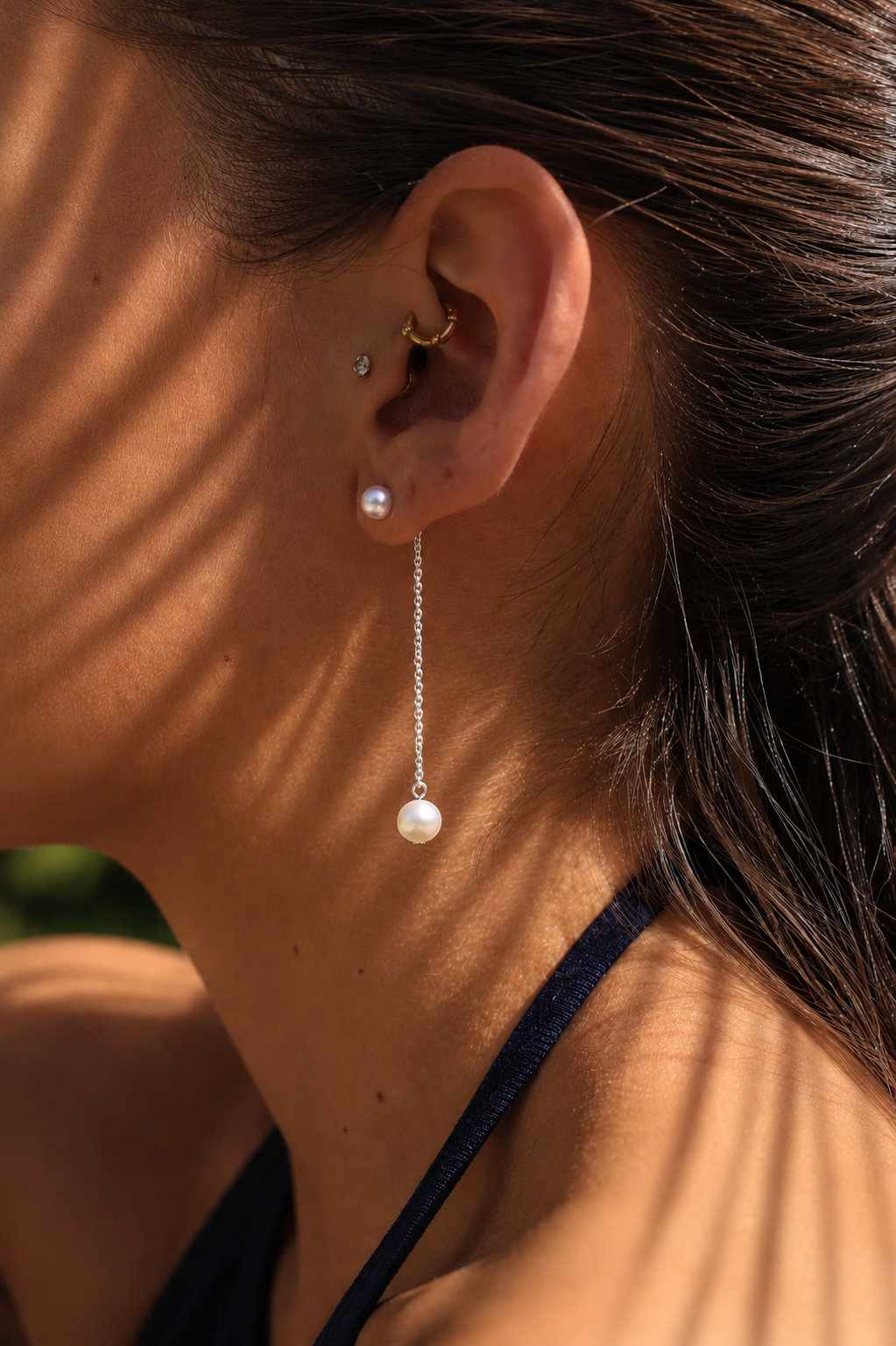 🌸 "Clip & Drop Aura Sakura" mood in 925 rose gold silver set with pink zircons (Interchangeable earrings)