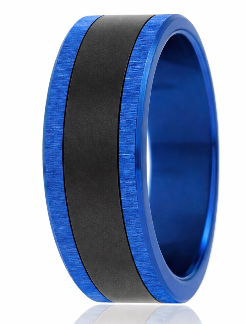 Base extra small en acier inoxydable bleu électrique, finition froissée (9mm)