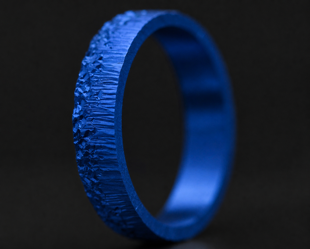 Inner ring (2/3 addon) "💙Ocean - Sparkling water" in rock silver for interchangeable mood ring