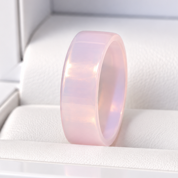 🌸 Nuage Rose — anneau (addon) taillé dans la pierre opalescente