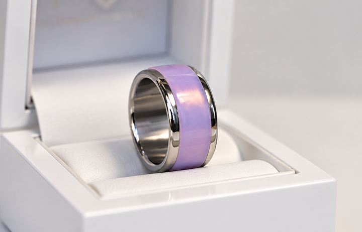 🌸 Nuage Rose — anneau (addon) taillé dans la pierre opalescente