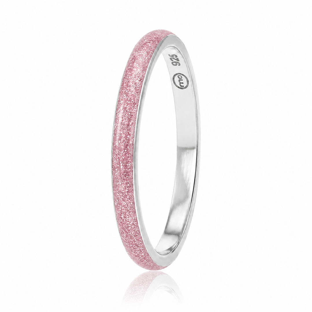 🌌 Anneau (medium) « Éternité Astrale Rose Lunaire » en émail