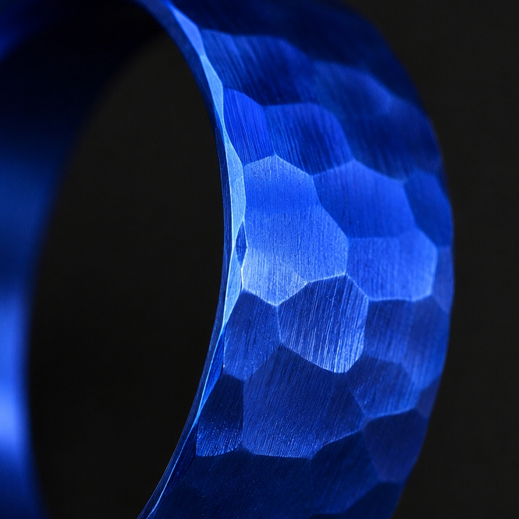 Anneau (addon) "💙 Océan - martelé " en argent pour bague mood interchangeable