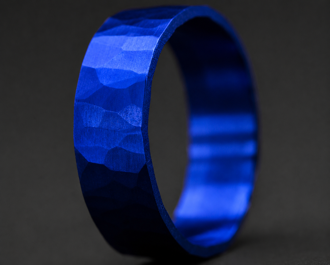 Anneau (addon) "💙 Océan - martelé " en argent pour bague mood interchangeable