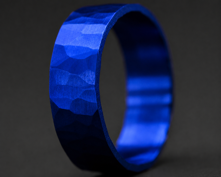 Anneau (addon) "💙 Océan - martelé " en argent pour bague mood interchangeable