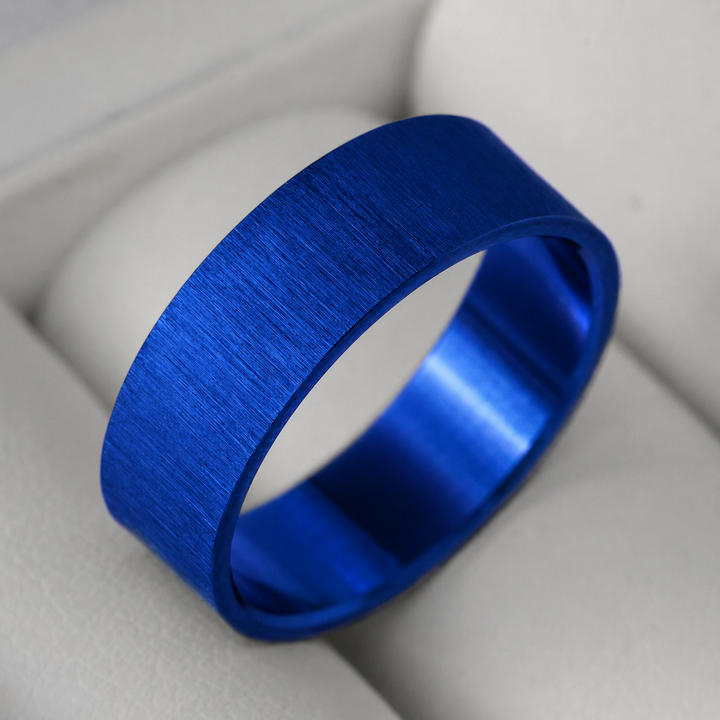 Inner ring (addon) "💙Ocean - Wrinkled" in wrinkled silver for interchangeable mood ring