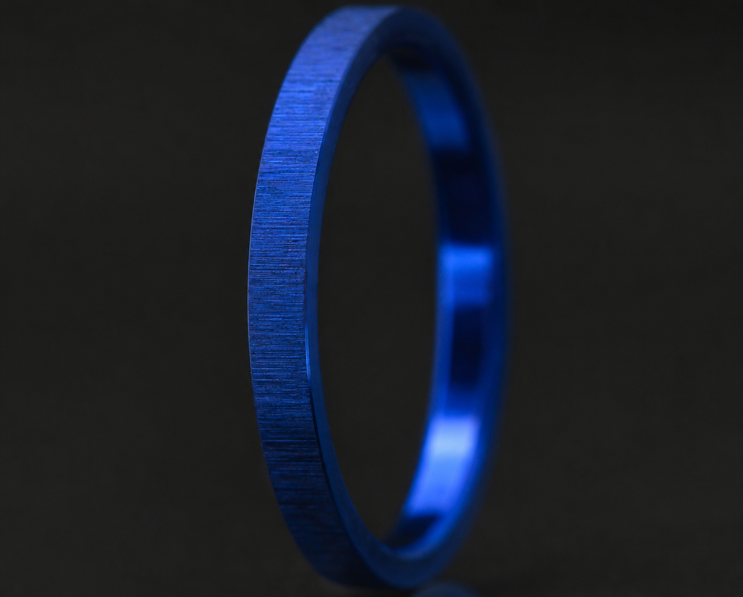 Inner ring (medium addon) "💙Ocean - wrinkled" in silver for interchangeable mood ring